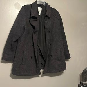 Gray Peacoat 70% Polyester 30% Nylon